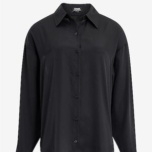 Express Black Button-Up Shirt